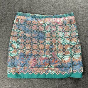 EP Pro Womens Teal Multicolor Abstract Golf Skirt Size Medium Skort Tennis